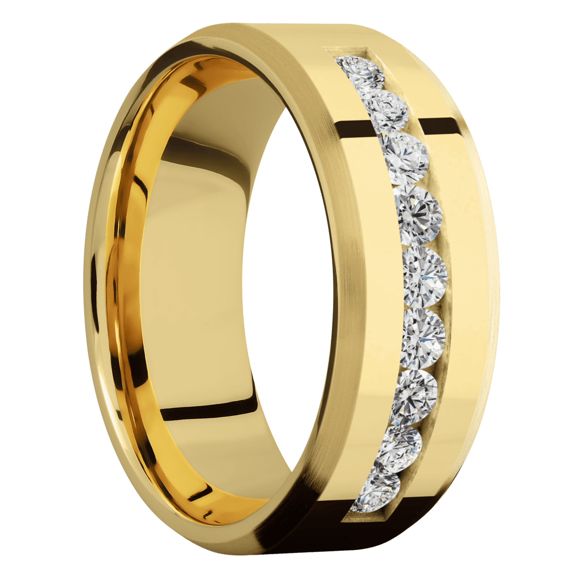 14K Yellow Gold + Polish Satin Finish - 14KY8BLABDIA(ST)9X.07CH-P - Custom