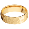 14K Yellow Gold + Rock Finish - 7 mm wide Domed 14K Yellow Gold band. - Custom