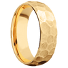 14K Yellow Gold + Rock Finish - 7 mm wide Domed 14K Yellow Gold band. - Custom