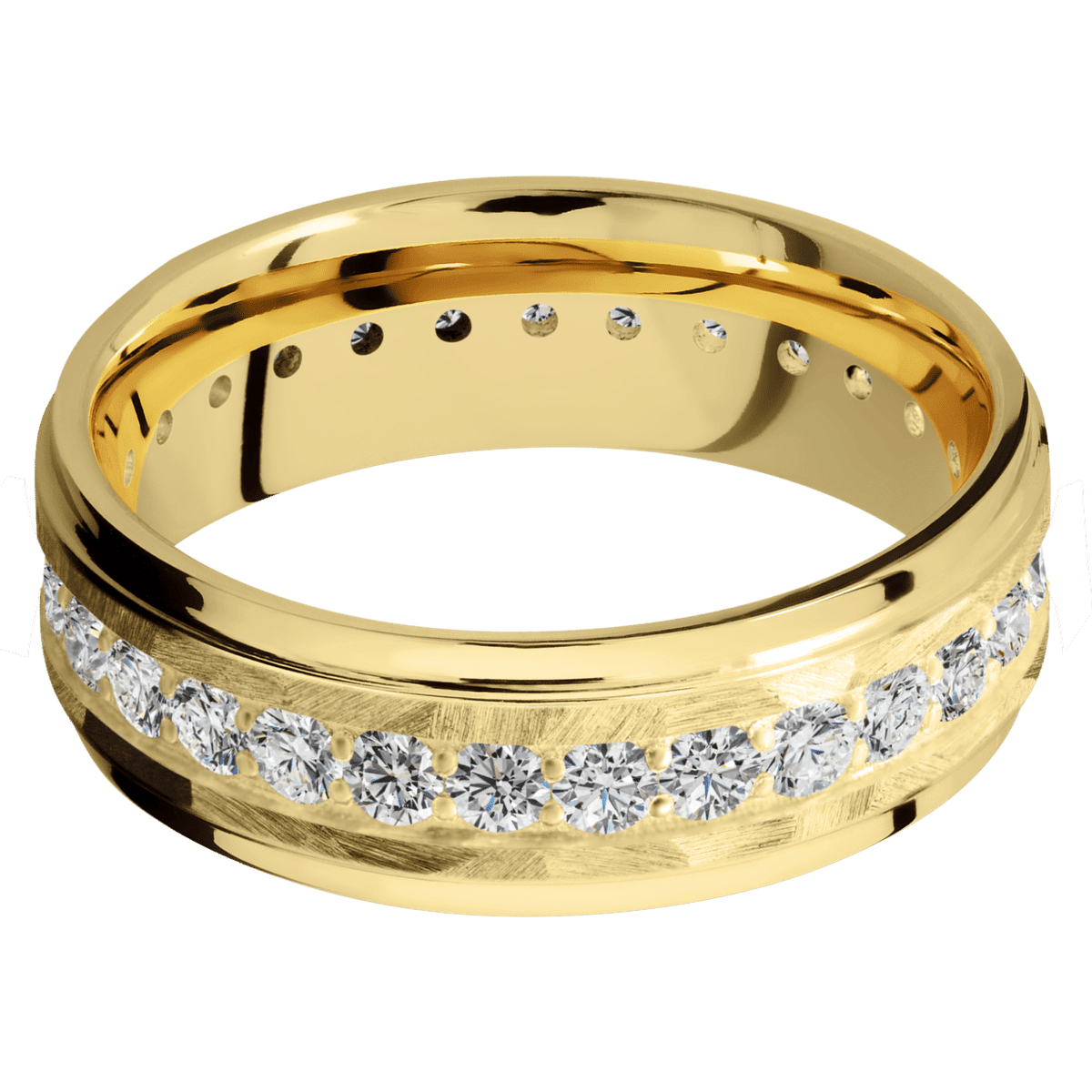 14K Yellow Gold + Rock Polish Finish - 14KY7FGEETERNITYLABDIA.05BEAD-P - Custom