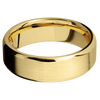 14K Yellow Gold + Satin Polish Finish - 7 mm wide Beveled 14K Yellow Gold band. - Custom