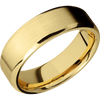 14K Yellow Gold + Satin Polish Finish - 7 mm wide Beveled 14K Yellow Gold band. - Custom
