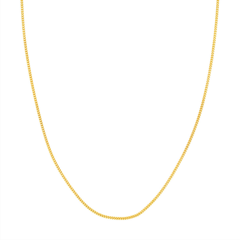14KT Yellow Gold -1.55mm Hollow Square Franco Chain- 20’’ / 22’’ or 24’’ - Men’s Gold Chains