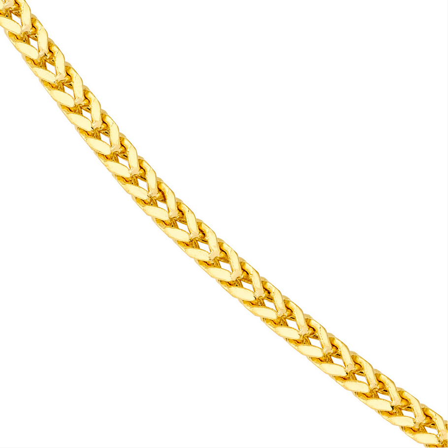 14KT Yellow Gold -1.55mm Hollow Square Franco Chain – view 2 of 3