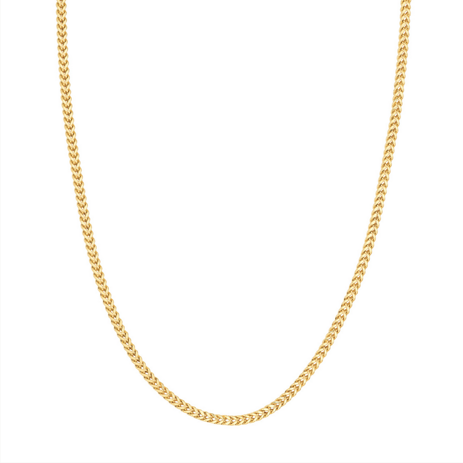 14KT Yellow Gold -2.65mm Hollow Square Franco Chain- 20’’ / 22’’ or 24’’ - Men’s Gold Chains