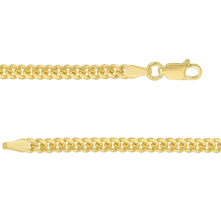 14KT Yellow Gold - 3.50MM Tight Miami Cuban Chain - Choice of 18’’ 20’’ or 24’’ - Men’s Gold Chains