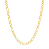 14KT Yellow Gold 3.60mm Hollow Diamond Cut Figaro Chain - 20’’ or 24’’ - Men’s Gold Chains