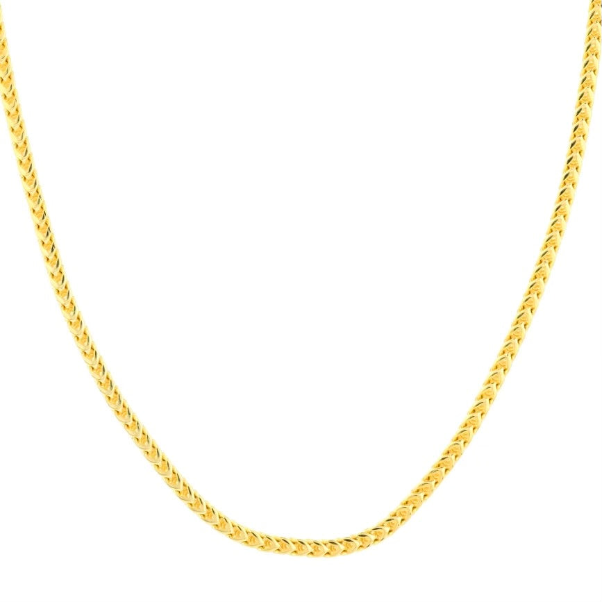 14KT Yellow Gold -3MM Franco Chain - Choice of 22’’ 24’’ or 26’’ - Men’s Gold Chains