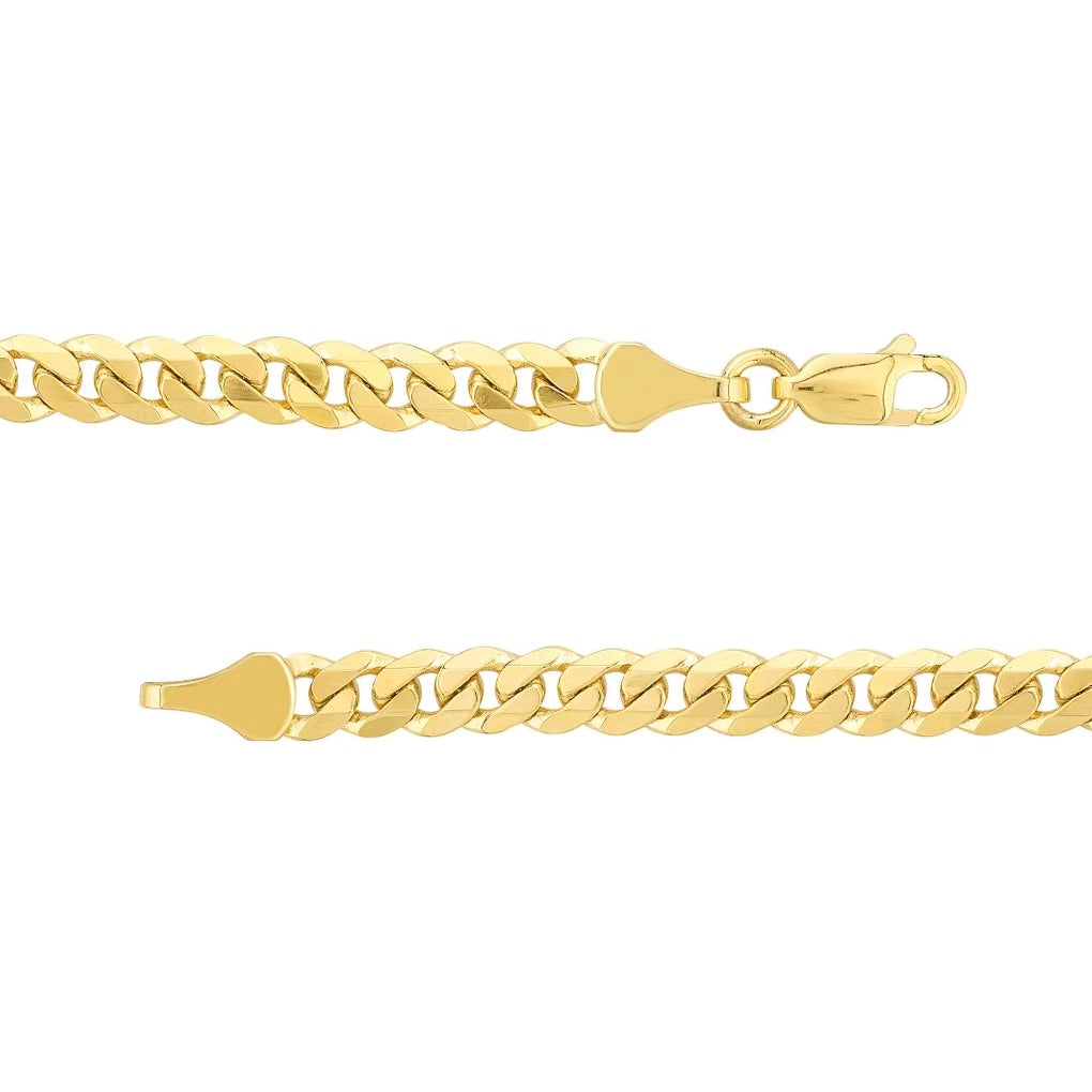 14KT Yellow Gold - 4.70MM Miami Cuban Chain - Choice of 22’’ 24’’ or 26’’ - Men’s Gold Chains