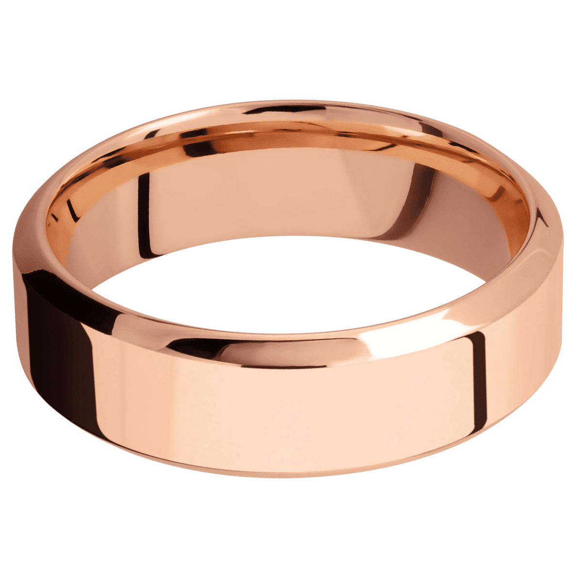 18K Rose Gold + Polish Polish Finish - 7 mm wide High Bevel 18K Rose Gold band. - Custom