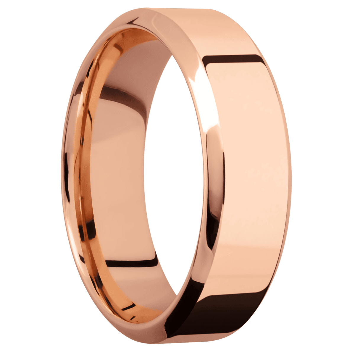 18K Rose Gold + Polish Polish Finish - 7 mm wide High Bevel 18K Rose Gold band. - Custom