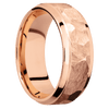 18K Rose Gold + Rock Polish Finish - 8 mm wide Stepped Bevel 18K Rose Gold band. - Custom