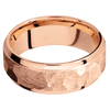 18K Rose Gold + Rock Polish Finish - 8 mm wide Stepped Bevel 18K Rose Gold band. - Custom