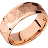 18K Rose Gold + Rock Polish Finish - 8 mm wide Stepped Bevel 18K Rose Gold band. - Custom
