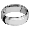 18K White Gold + Polish Polish Finish - 8 mm wide Flat Double Stepped Edges 18K White Gold band. - Custom
