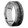 18K White Gold + Polish Satin Finish - 9 mm wide/High Bevel/18K White Gold band featuring inlays of Zirconium and Black