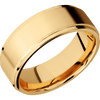 18K Yellow Gold + Anglesatin Polish Finish + 14K Yellow Gold - 8 mm wide Flat Grooved Edges 18K Yellow Gold band