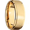 18K Yellow Gold + Anglestone Polish Finish - 8 mm wide Flat Grooved Edges 18K Yellow Gold band. - Custom