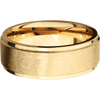 18K Yellow Gold + Anglestone Polish Finish - 8 mm wide Flat Grooved Edges 18K Yellow Gold band. - Custom
