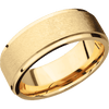 18K Yellow Gold + Anglestone Polish Finish - 8 mm wide Flat Grooved Edges 18K Yellow Gold band. - Custom