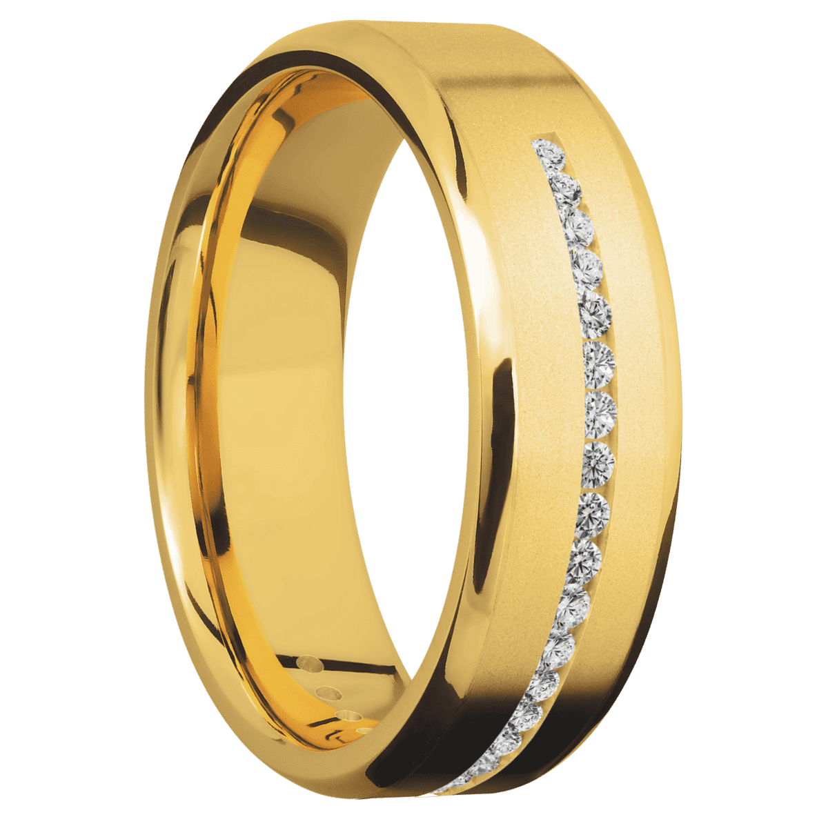 18K Yellow Gold + Bead Polish Finish - 18KY7BHALFETERNITYLABDIA.015CH-L - Custom