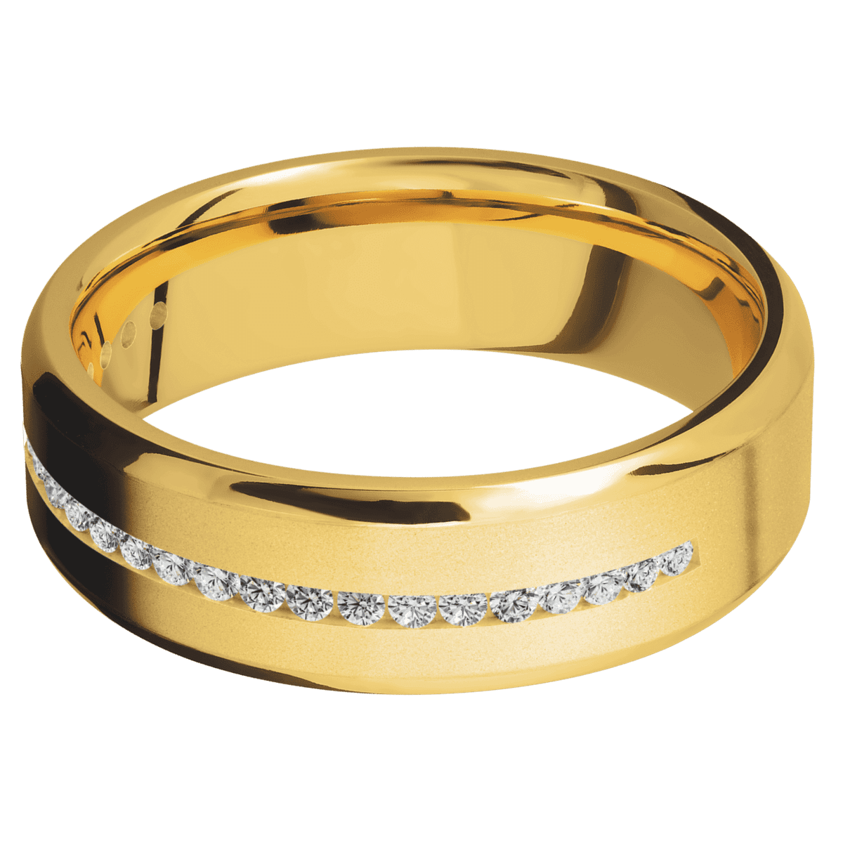 18K Yellow Gold + Bead Polish Finish - 18KY7BHALFETERNITYLABDIA.015CH-L - Custom