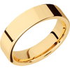 18K Yellow Gold + Polish Finish - 6 mm wide Flat 18K Yellow Gold band. - Custom
