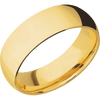 18K Yellow Gold + Polish Finish - 7 mm wide Domed 18K Yellow Gold band. - Custom
