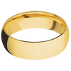 18K Yellow Gold + Polish Finish - 7 mm wide Domed 18K Yellow Gold band. - Custom