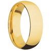 18K Yellow Gold + Polish Finish - 7 mm wide Domed 18K Yellow Gold band. - Custom
