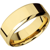 18K Yellow Gold + Polish Polish Finish - 8 mm wide High Bevel 18K Yellow Gold band. - Custom