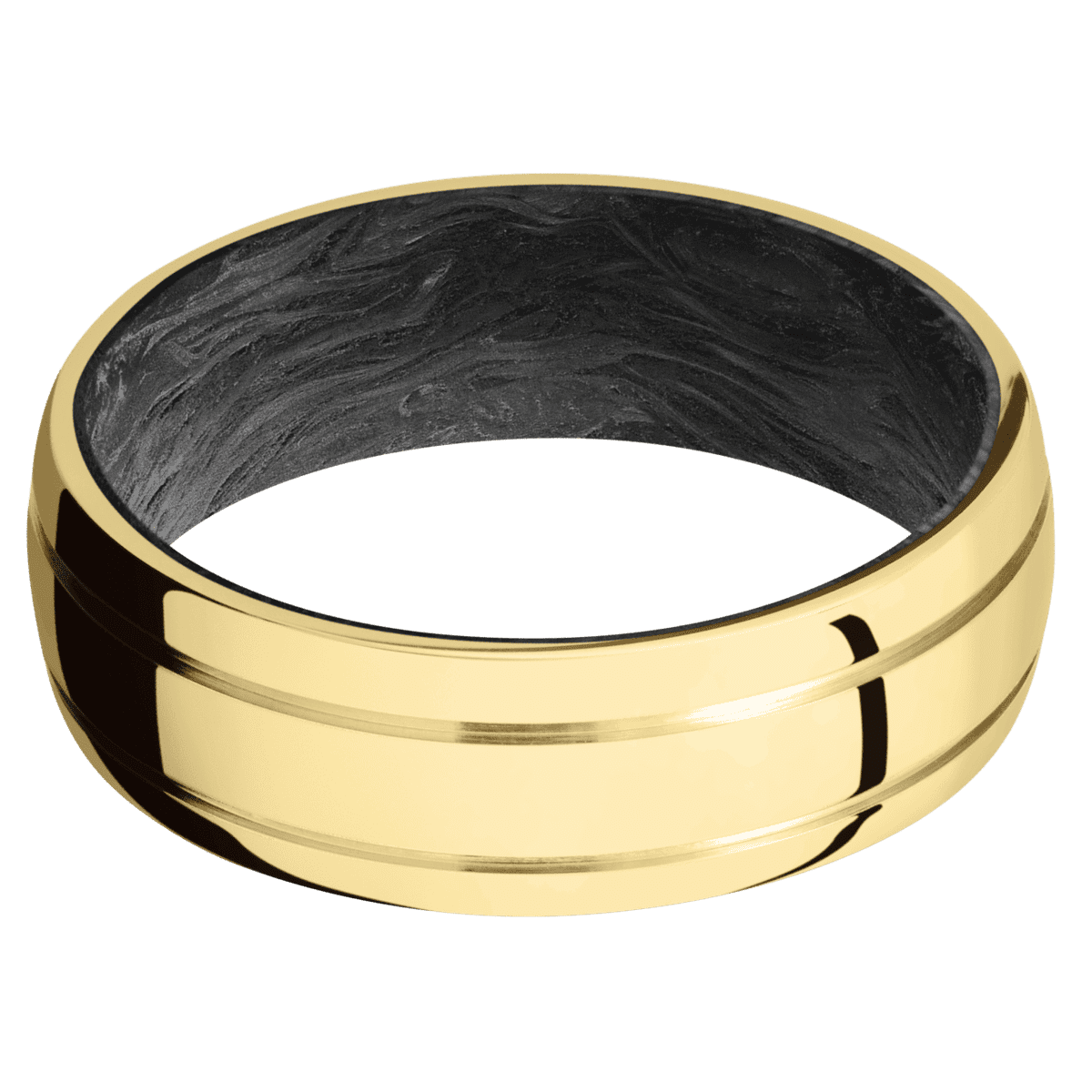 18K Yellow Gold + Polish Polish Finish + Forged Carbon Fiber - FORGEDCFSLEEVE18KY7D2.5 - Custom