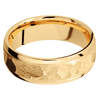 18K Yellow Gold + Rock Polish Finish - 7 mm wide Stepped Bevel 18K Yellow Gold band. - Custom