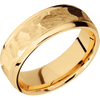 18K Yellow Gold + Rock Polish Finish - 7 mm wide Stepped Bevel 18K Yellow Gold band. - Custom