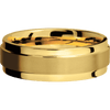 18K Yellow Gold + Sand Polish Finish - 7 mm wide Flat Wide Grooved Edges 18K Yellow Gold band. - Custom