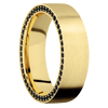 18K Yellow Gold + Satin Finish - 18KY7FSIDEETERNITYBLKDIA.01BEAD-P - Custom