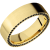 18K Yellow Gold + Satin Finish - 18KY7FSIDEETERNITYBLKDIA.01BEAD-P - Custom