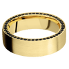 18K Yellow Gold + Satin Finish - 18KY7FSIDEETERNITYBLKDIA.01BEAD-P - Custom