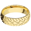 22K Yellow Gold + Polish Finish - 7 mm wide/Domed/22K Yellow Gold band with a machined Cycle pattern. - Custom
