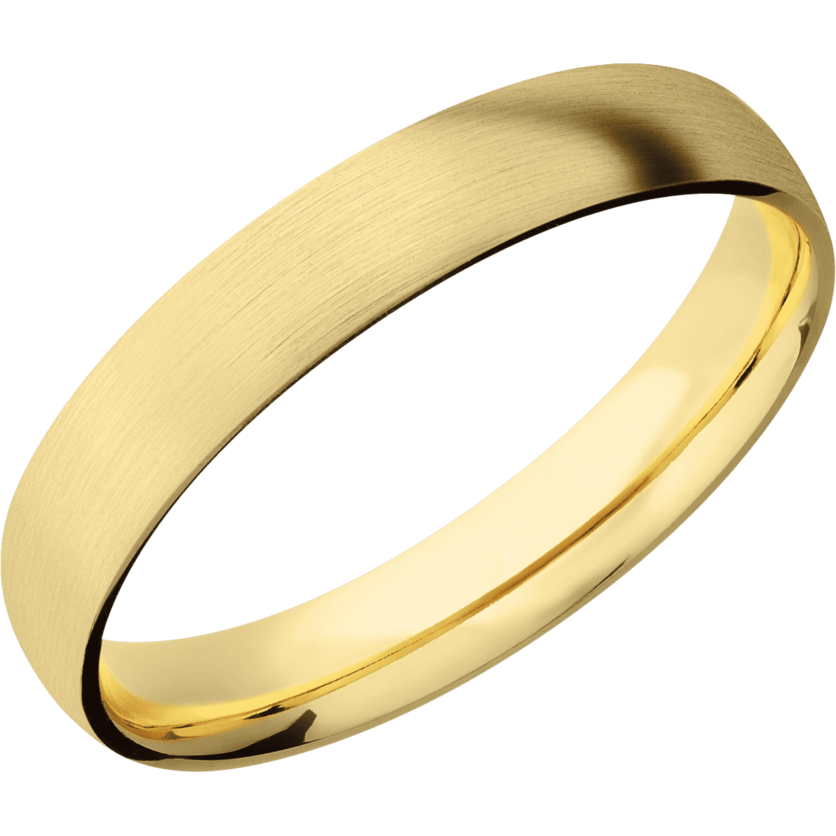 22K Yellow Gold + Satin Finish - 4 mm wide Domed 22K Yellow Gold band. - Custom