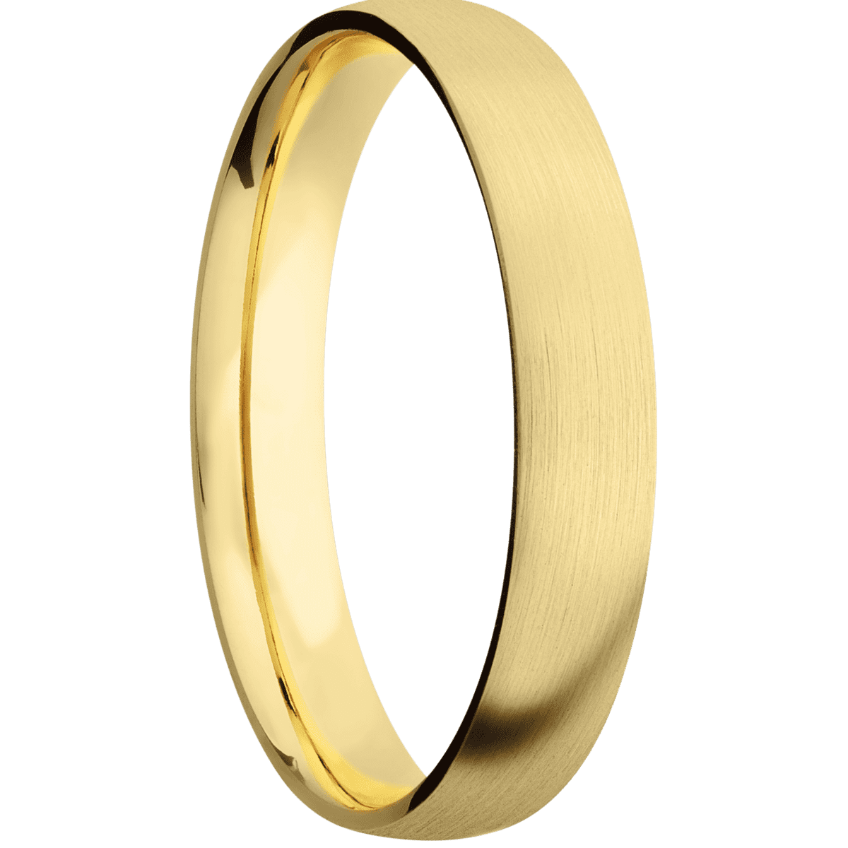 22K Yellow Gold + Satin Finish - 4 mm wide Domed 22K Yellow Gold band. - Custom