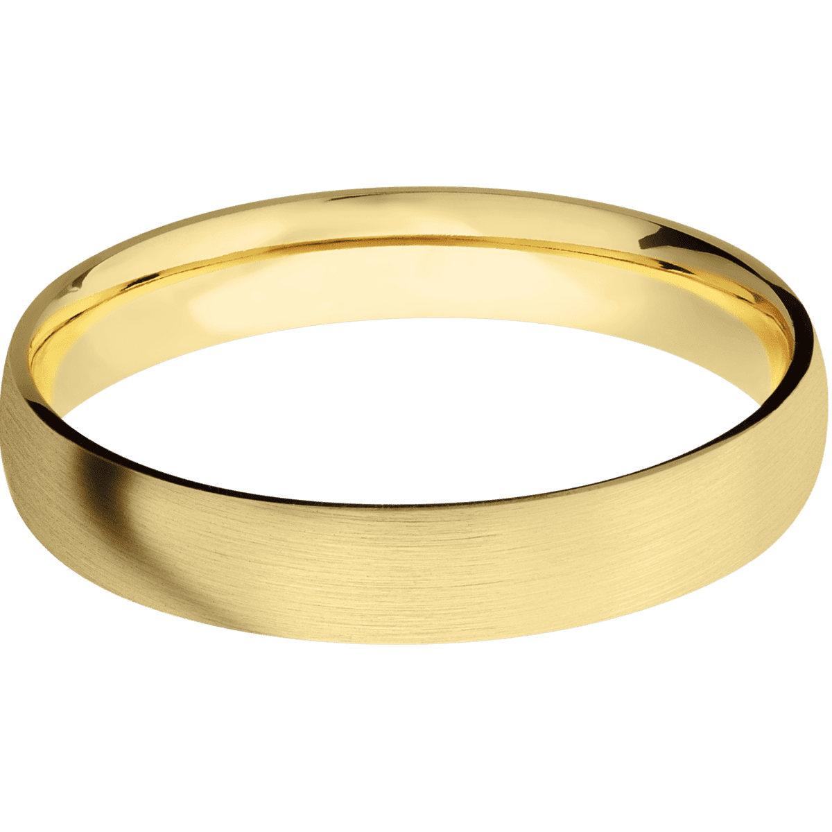 22K Yellow Gold + Satin Finish - 4 mm wide Domed 22K Yellow Gold band. - Custom