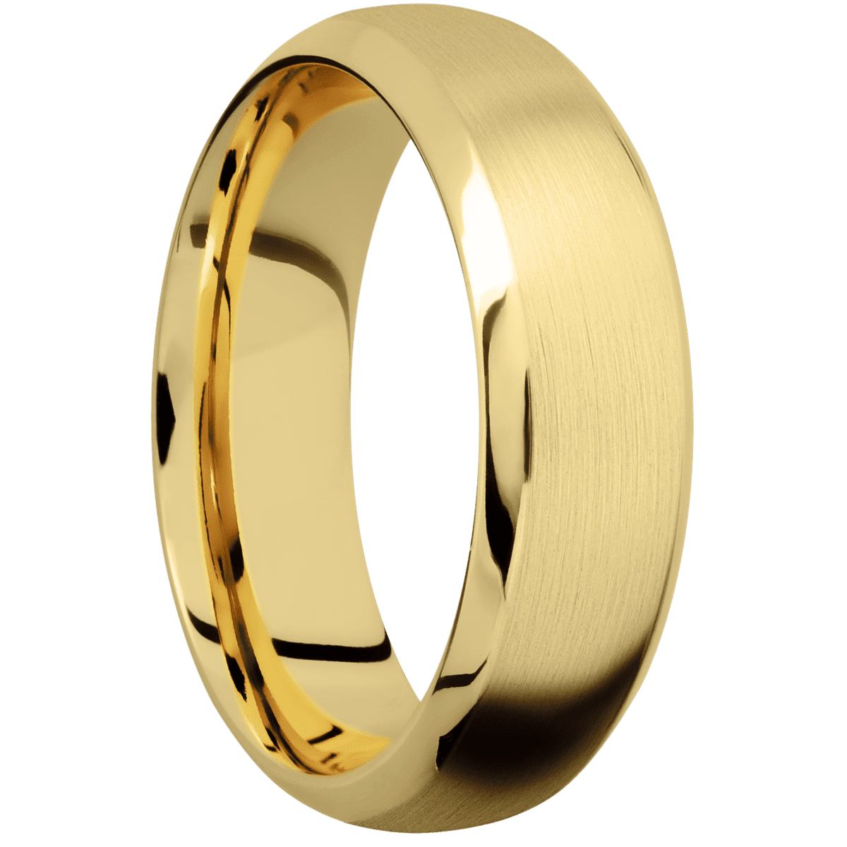 22K Yellow Gold + Satin Polish Finish - 7 mm wide Domed Bevel 22K Yellow Gold band. - Custom