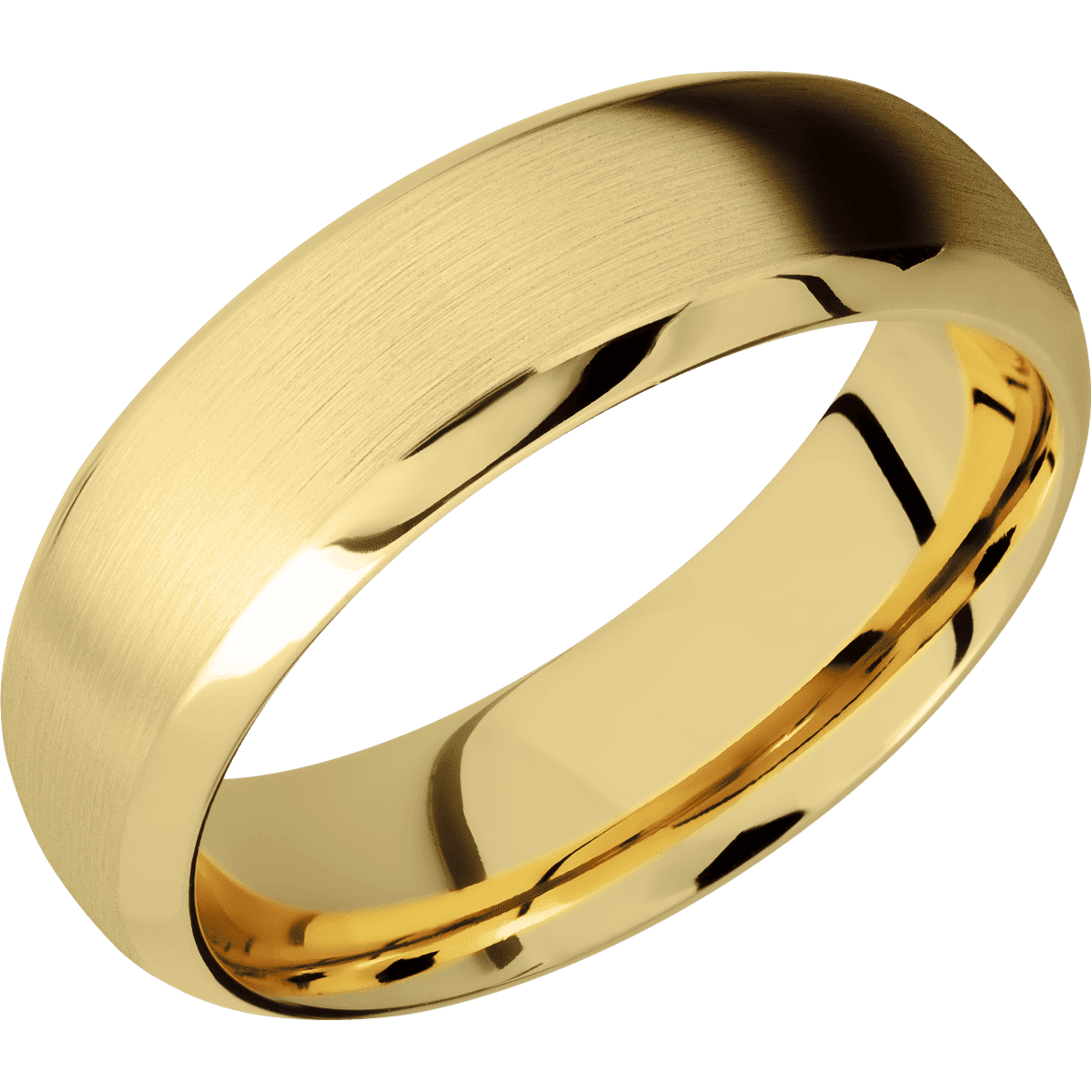 22K Yellow Gold + Satin Polish Finish - 7 mm wide Domed Bevel 22K Yellow Gold band. - Custom