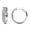 Three-row pavé diamond huggie hoop earrings in 14KT gold, .59ct TW – view 1 of 3