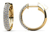 Three-row pavé diamond huggie hoop earrings in 14KT gold, .59ct TW – view 3 of 3
