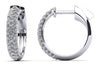 Three-row pavé diamond huggie hoop earrings in 14KT gold, .59ct TW – view 2 of 3