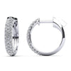 3 Rows Brilliant Cut Huggie Diamond Hoops- Choice of Natural or Lab Diamonds -.59ct Total Weight - Lab or Natural