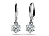 Lab Diamond 6-Prong Prong Diamond Drop Earrings- Choice of White Gold or Yellow Gold -.24ct to 2.00ct Total Weight