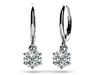 Six-prong round diamond drop earrings with leverbacks in 14KT gold – view 2 of 3